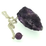 Amethyst Hand Knapped Gemstone Pendulum